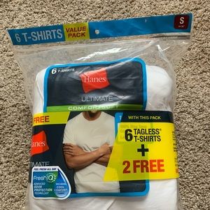 8 COUNT New Hanes white undershirts